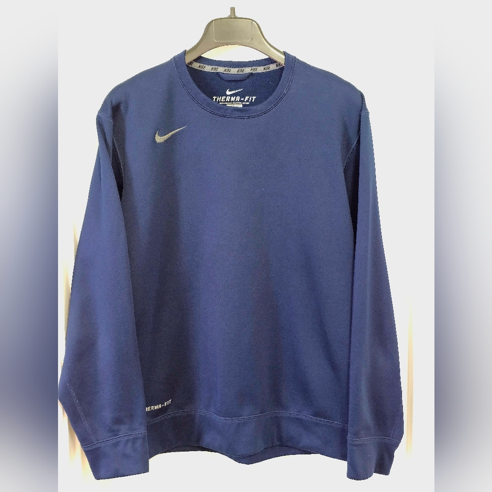 Nike Men's NSW Therma-Fit Crewneck Sweatshirt, Obsidian, Size L